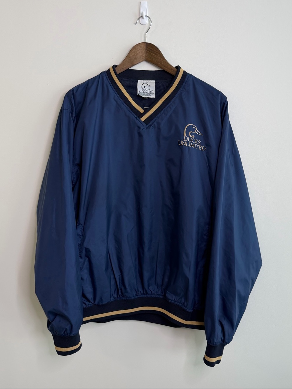 Vintage Ducks Unlimited Embroidered Pullover Windbreaker Heritage Outdoor L